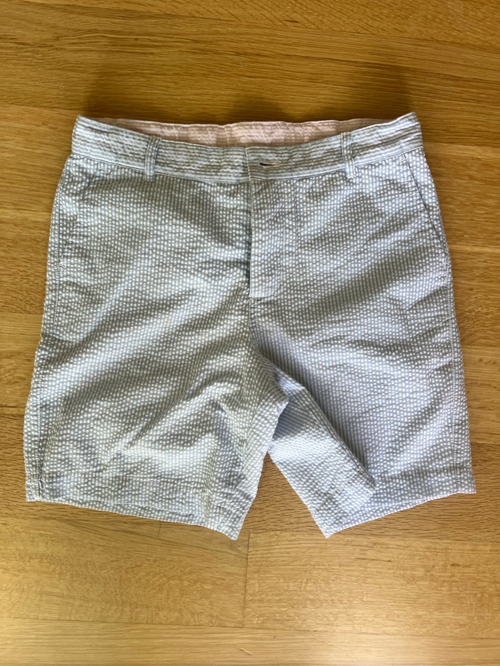 The Beaufort Bonnet Company Blue and White Seersucker Shorts